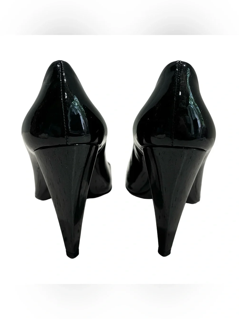 Prada Black Patent Leather Square Toe Pumps